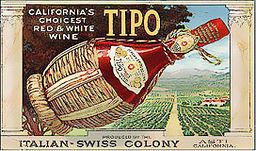 Public Domain. (From http://commons.wikimedia.org/wiki/File:Italian_Swiss_Colony_vin_de_marque_Tipo.jpg) Wine, California, Winemaking, Vineyard, Vineyards.