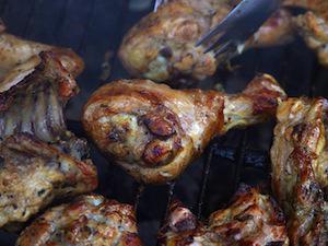 Public Domain. (From http://www.public-domain-image.com/food-and-drink-public-domain-images-pictures/barbecue-grilling-food-public-domain-images-pictures/barbecued-chicken-at-solstice.jpg.html). Barbecue, barbeque, bbq, b-b-q, chicken, ribs, pulled pork, brisket.